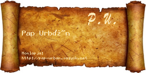 Pap Urbán névjegykártya